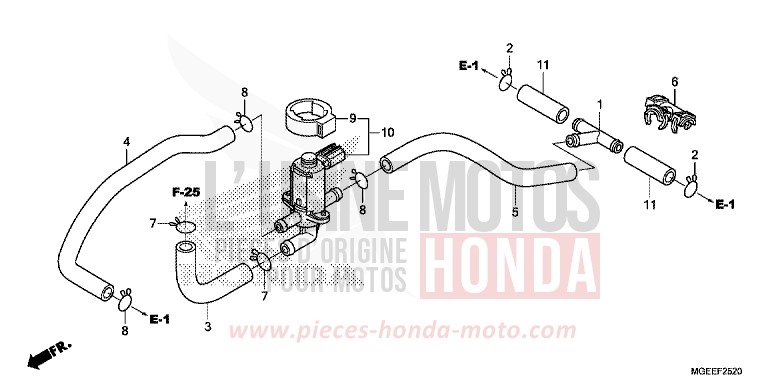 VALVE COMMANDE INJECTION D'AIR de VFR1200F Méca CANDY PROMINENCE RED (R342) de 2015